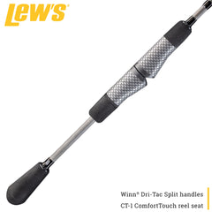 Lew's Lite rod guides with aluminum oxide inserts enhance line smoothness.