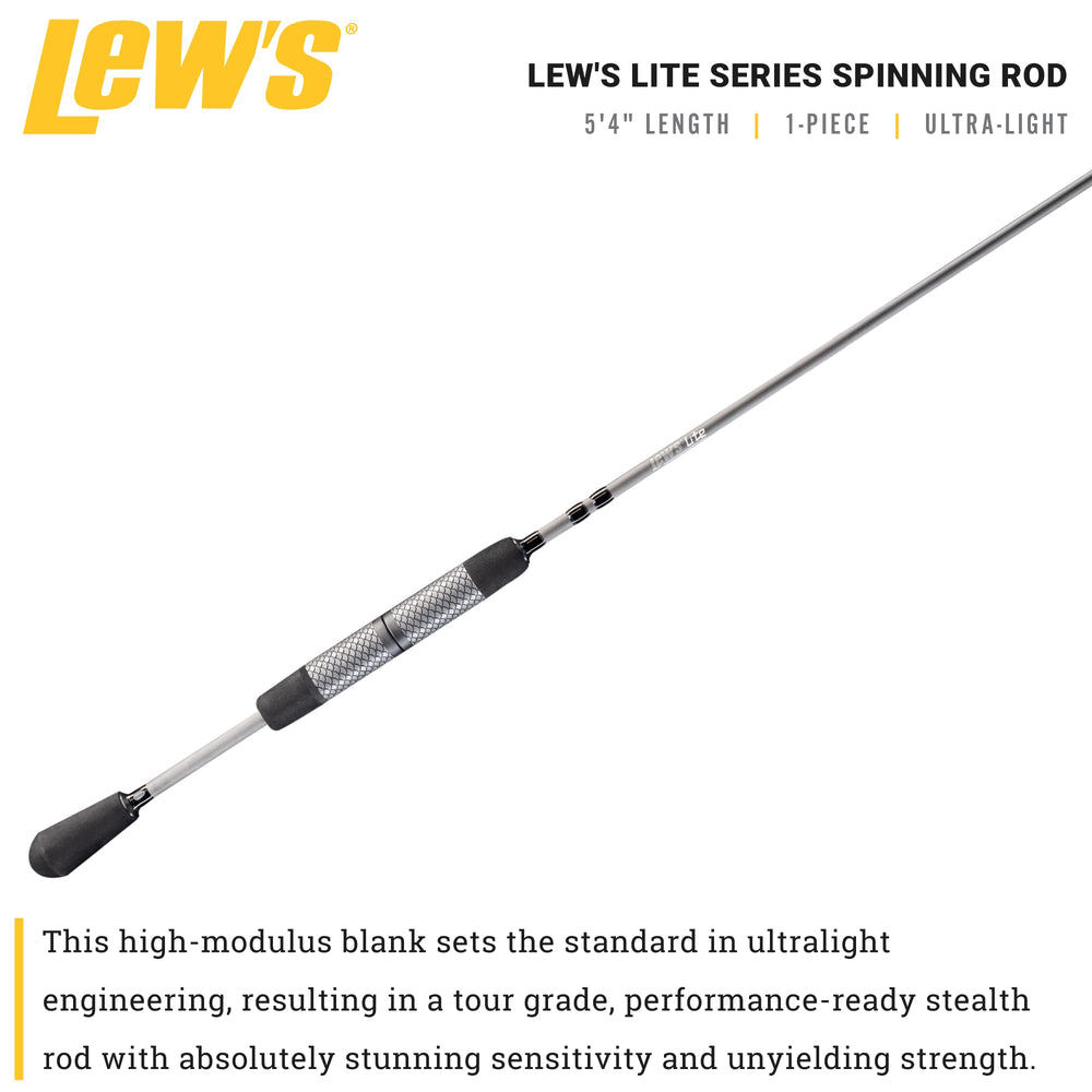 Lew's Lite 5'4" ultralight rod with Winn Dri-Tac split handle for comfort and control.