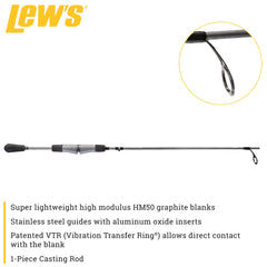 Lew's Lite reel seat CT-1 ComfortTouch offers secure grip during long casts.