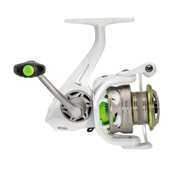 Lew's MACH 1 200 graphite-frame close-up emphasizes lightweight rigidity for long casts.