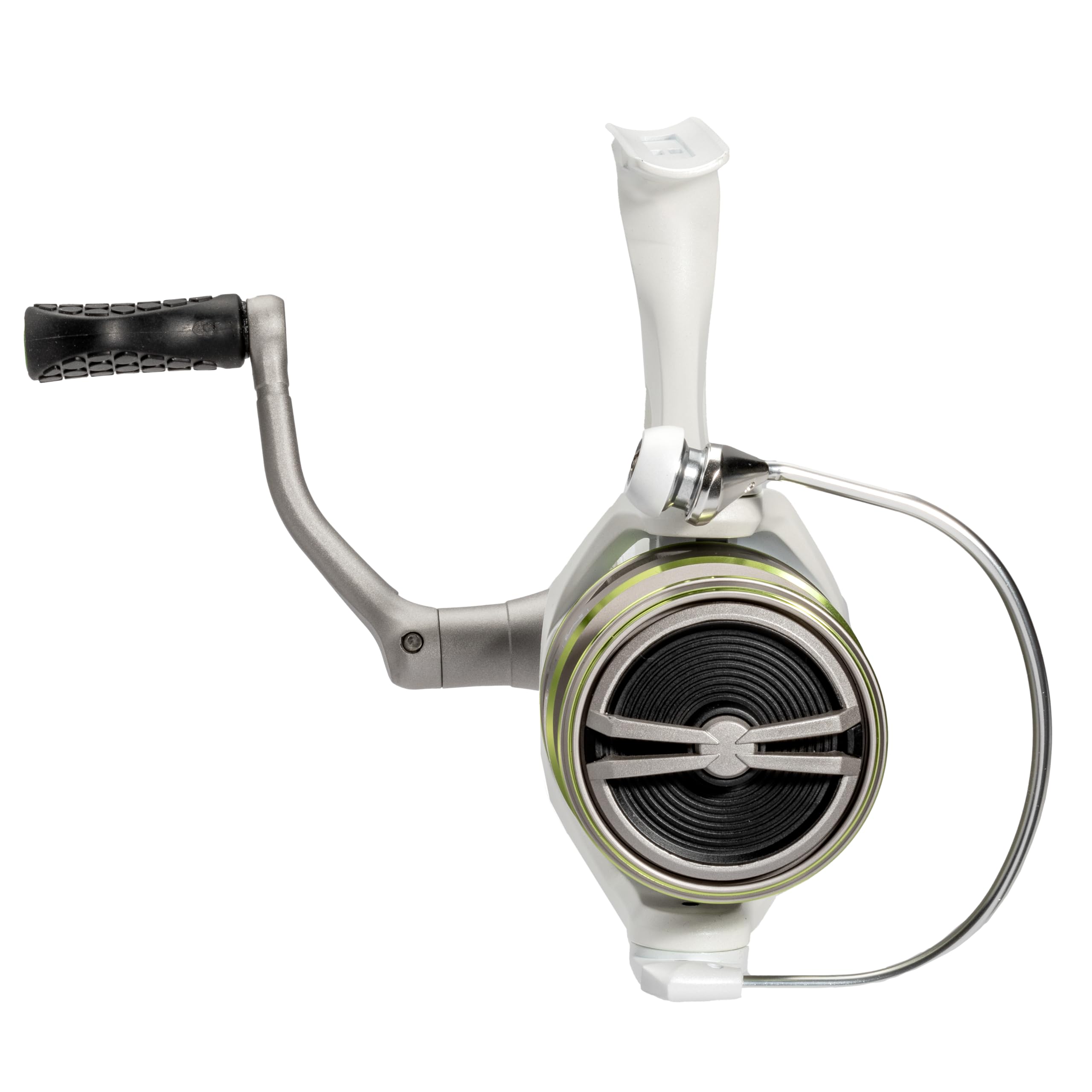 Lew's MACH 1 300 spinning reel in action conveys smooth retrieves and reliable hooksets.