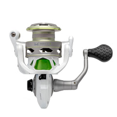 Lew's MACH 1 300 spinning reel in hand demonstrates confident casting control.