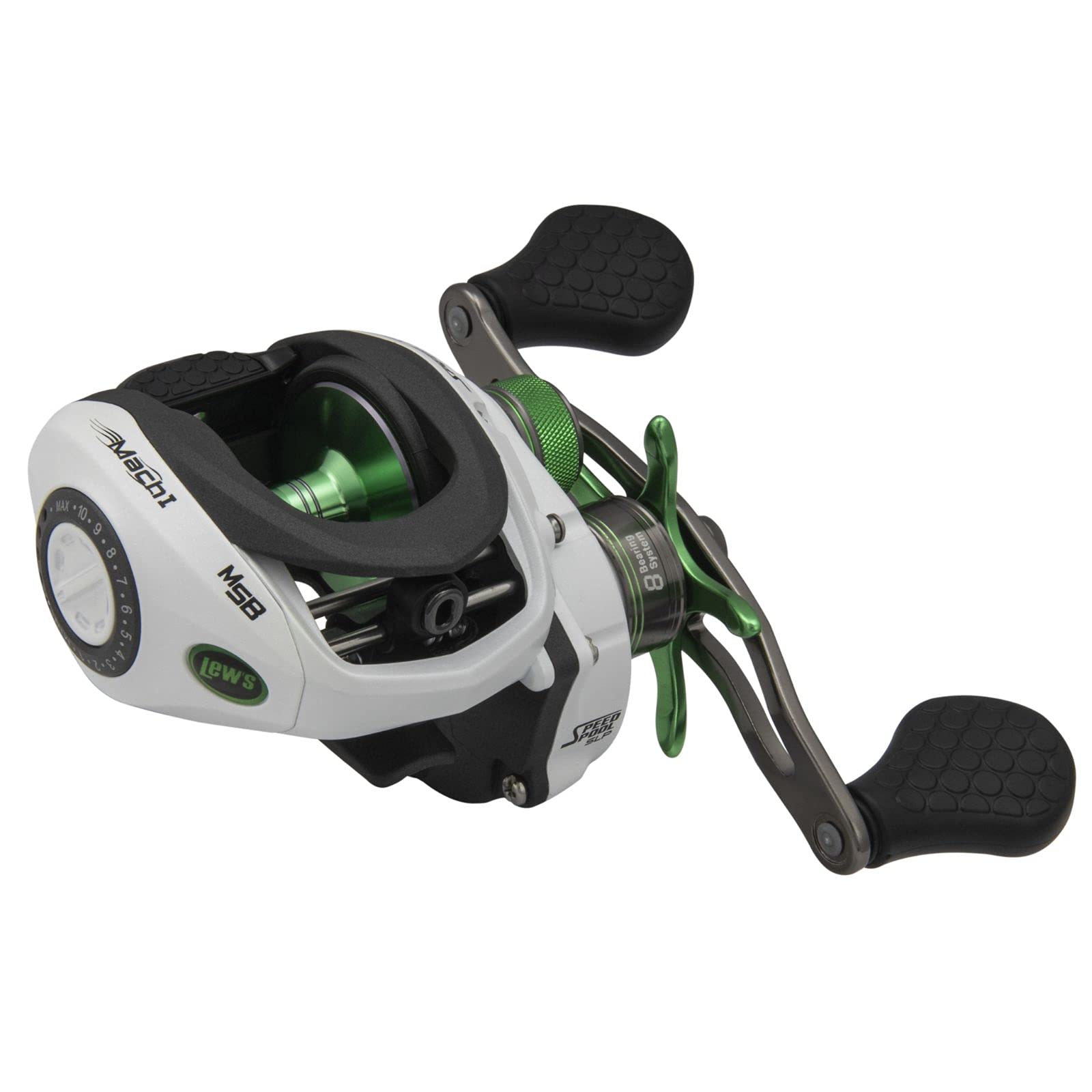 Lew's MACH 1 Baitcast SLP Fishing Reel with Graphite Frame and Left-Hand Retrieve - 8-Bearing System