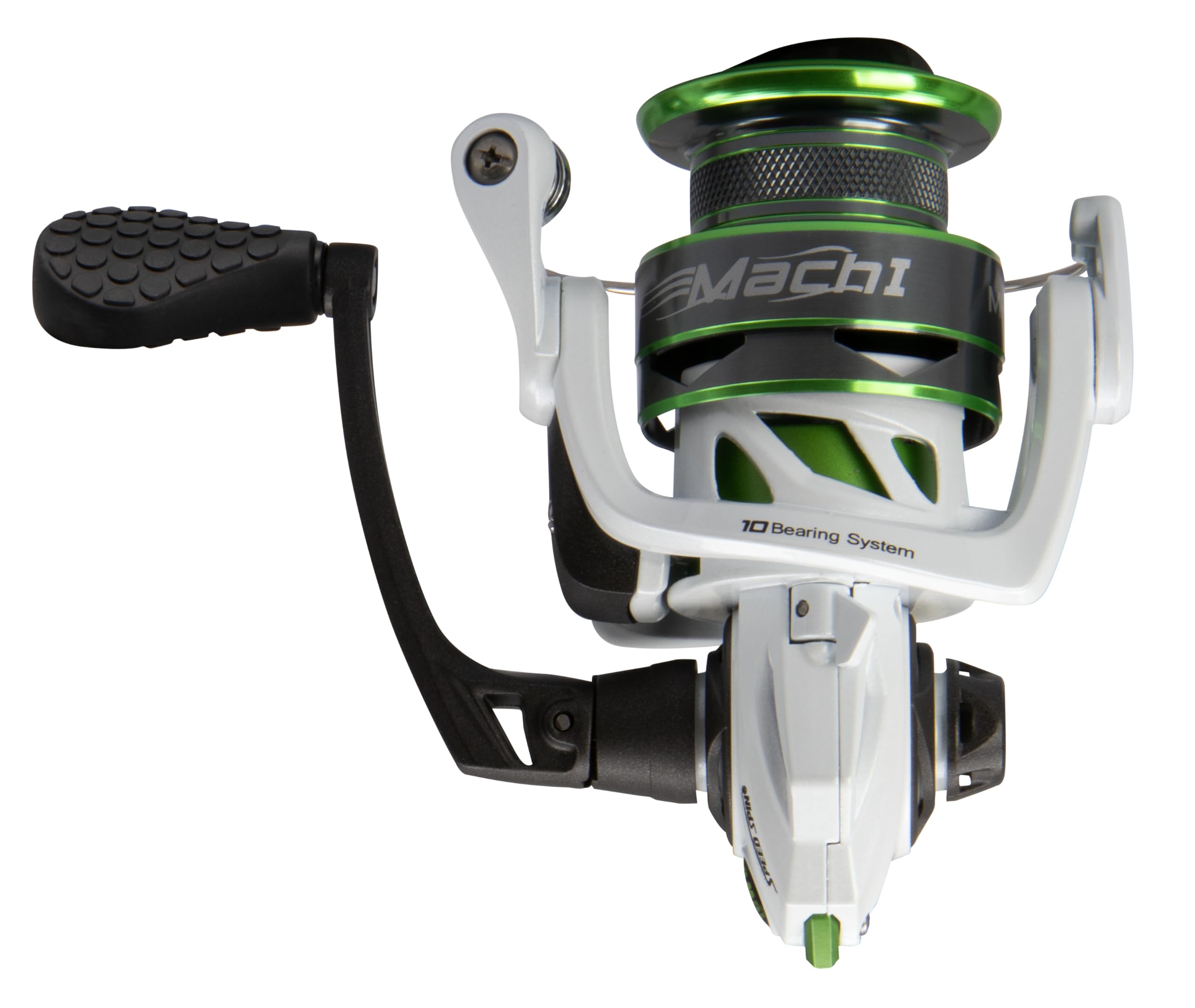 Lew's MACH 1 spinning reel with graphite frame for a lighter, balanced feel.