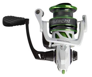 Lew's MACH 1 spinning reel with graphite frame for a lighter, balanced feel.