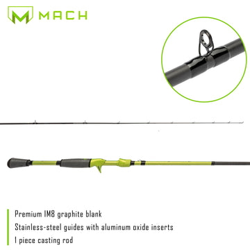Lew's MACH 2 guides with aluminum oxide inserts deliver smooth line flow and durability.