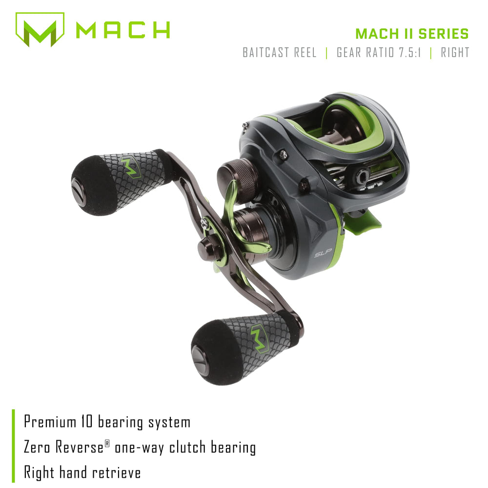 Lews MACH 2 anodized spool provides durability and smooth casting.