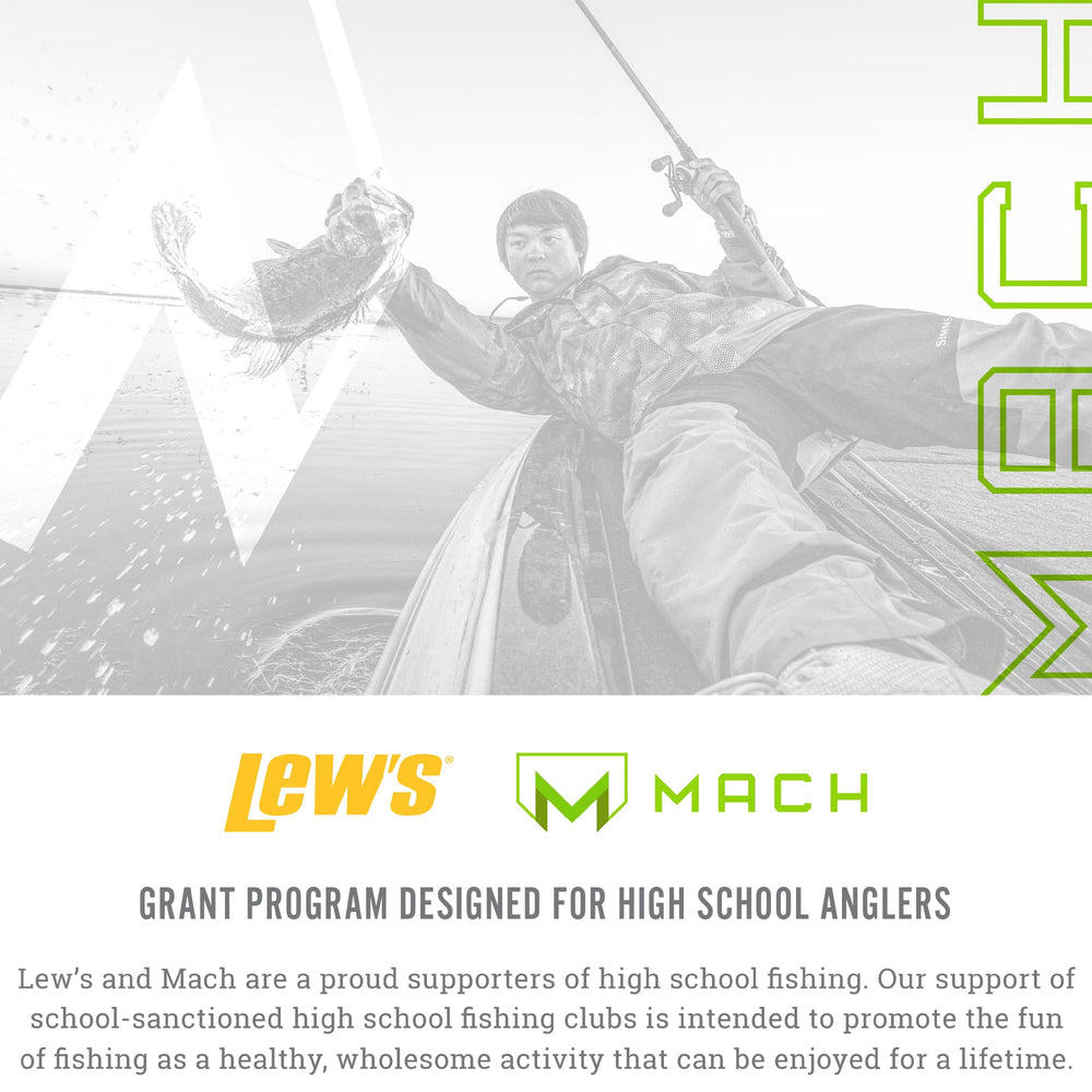 Lew's MACH 2 green-black finish for a durable, premium look.