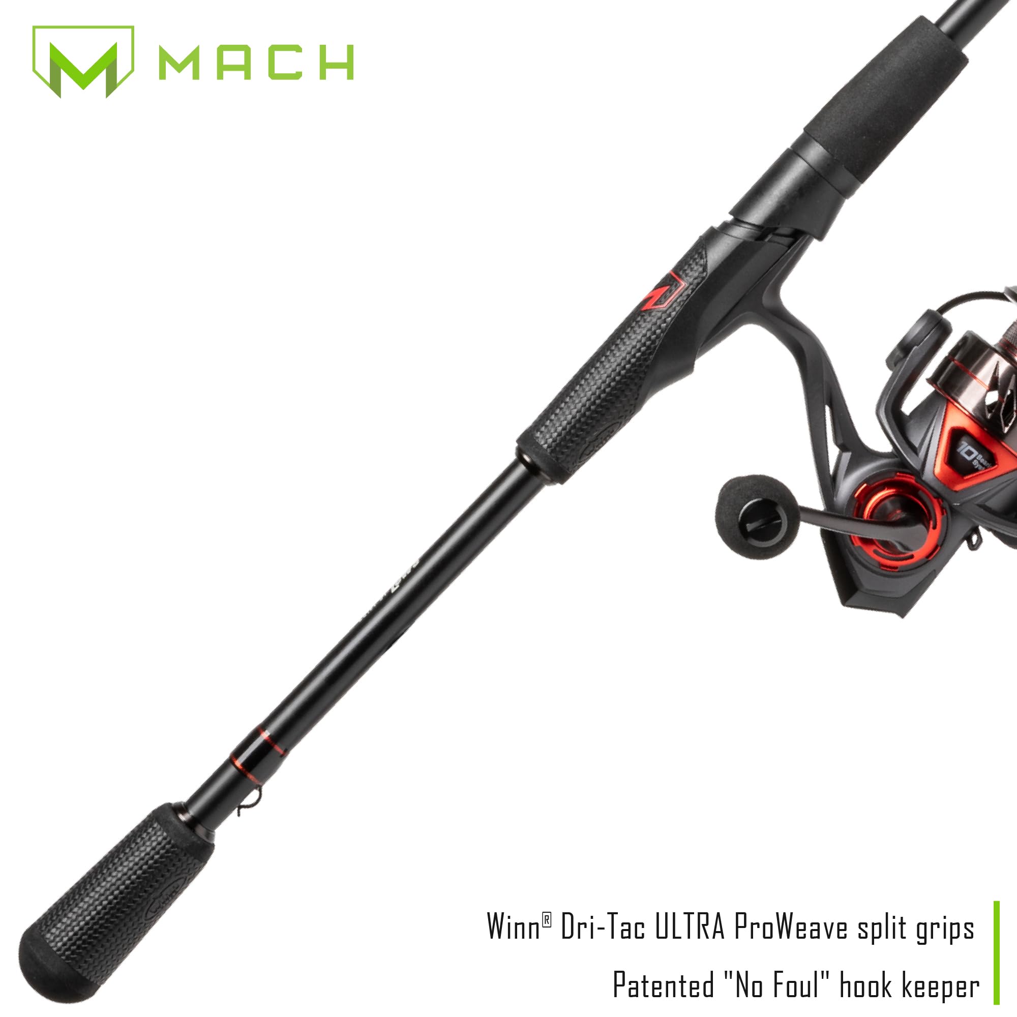 Lew's MACH Jacked reel with 6.2 to 1 gear ratio for precise control.