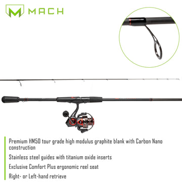 Lew's MACH Jacked HM50 graphite blank emphasizes premium sensitivity.