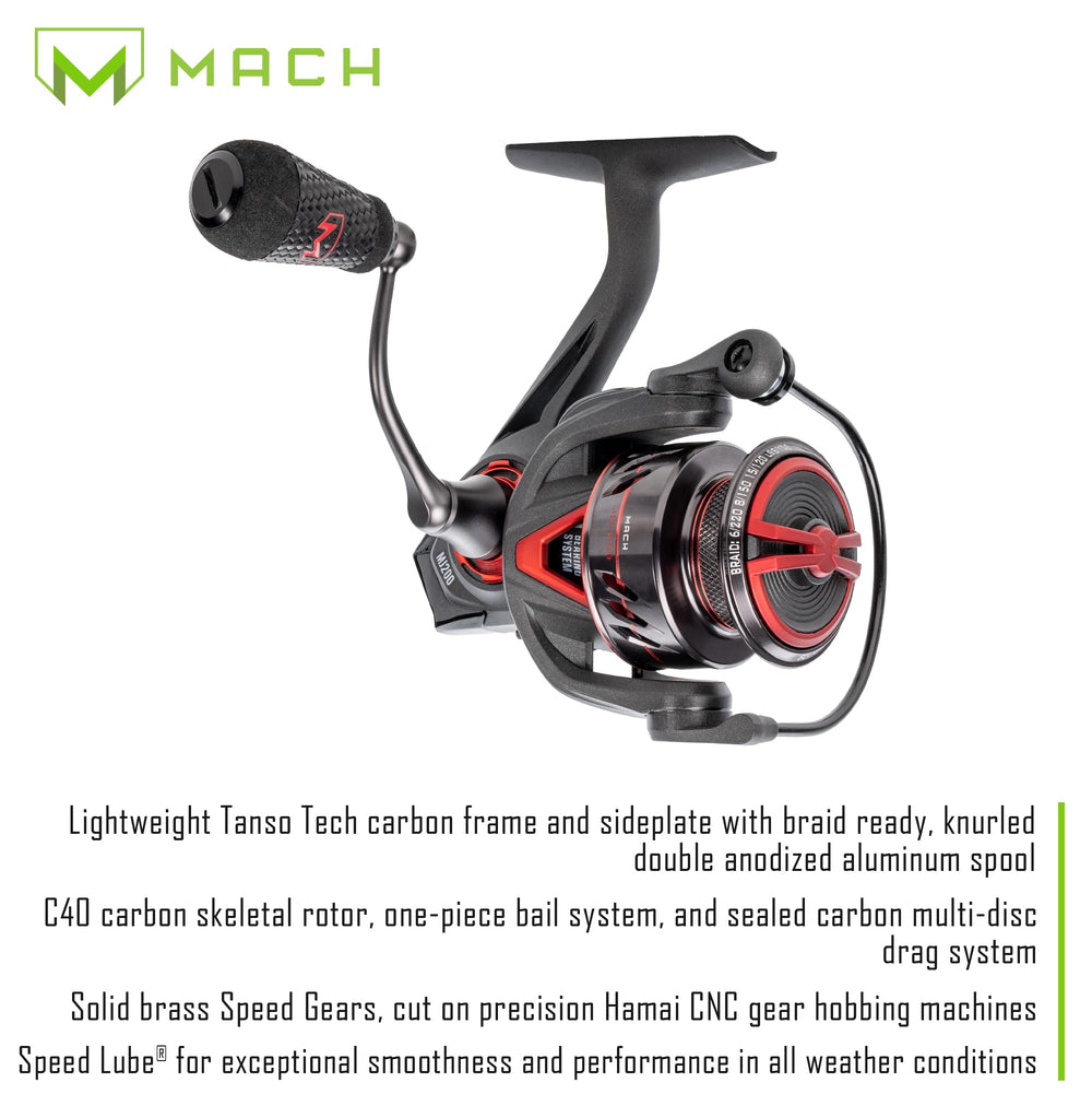 Closeup of Lew's MACH Jacked rod tip highlighting fast-action performance.