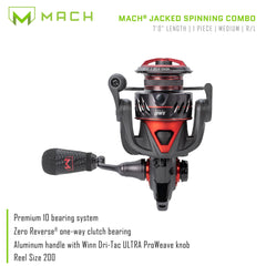 Lew's MACH Jacked spinning reel mounted for smooth, controlled retrieves.
