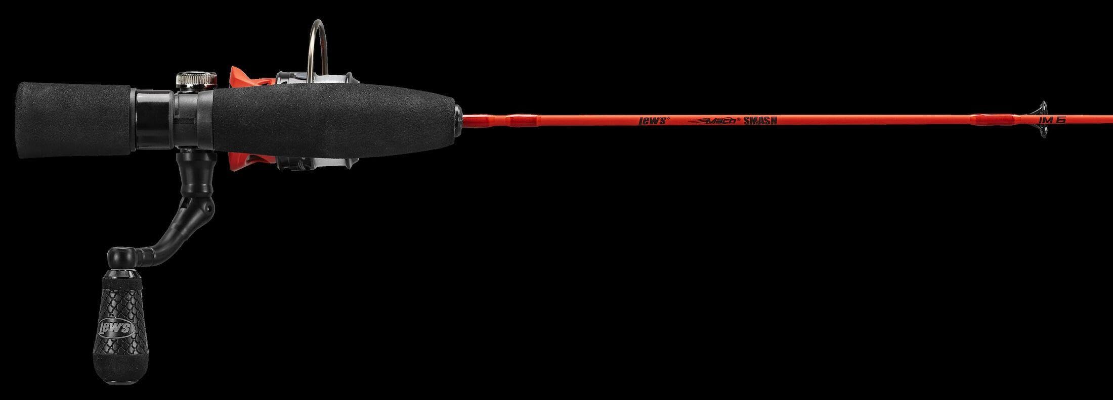 Lew's Mach Smash Ice 75 reel supports right or left-hand retrieve
