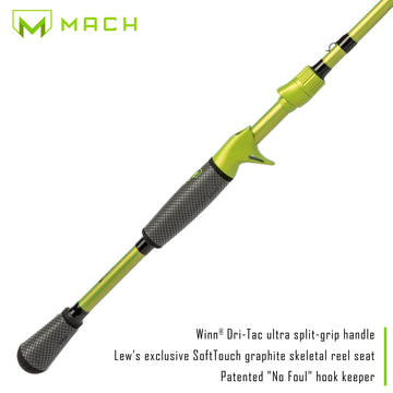 Lew's MACH2 6'8" rod features aluminum oxide inserts for durability and smooth line travel.