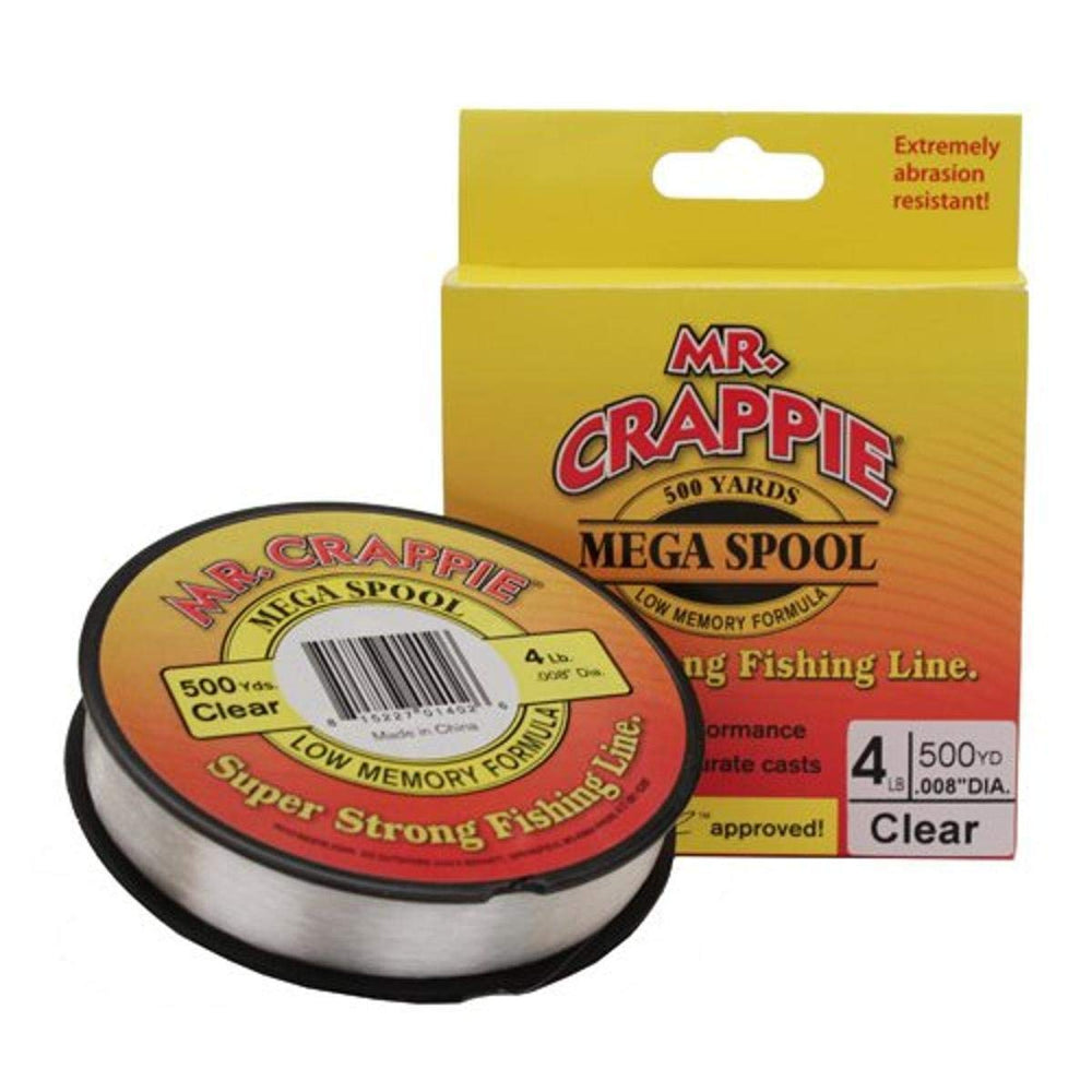 Lew's Mr. Crappie Filler Spool monofilament line for small reels, with low memory and abrasion resistance.