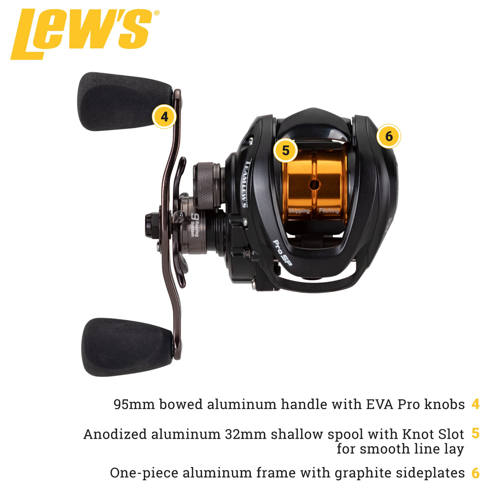 Lew's Pro SP Baitcast Reel aluminum frame and 32mm spool