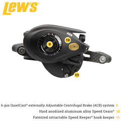 Externally adjustable QuietCast centrifugal braking system for casting control