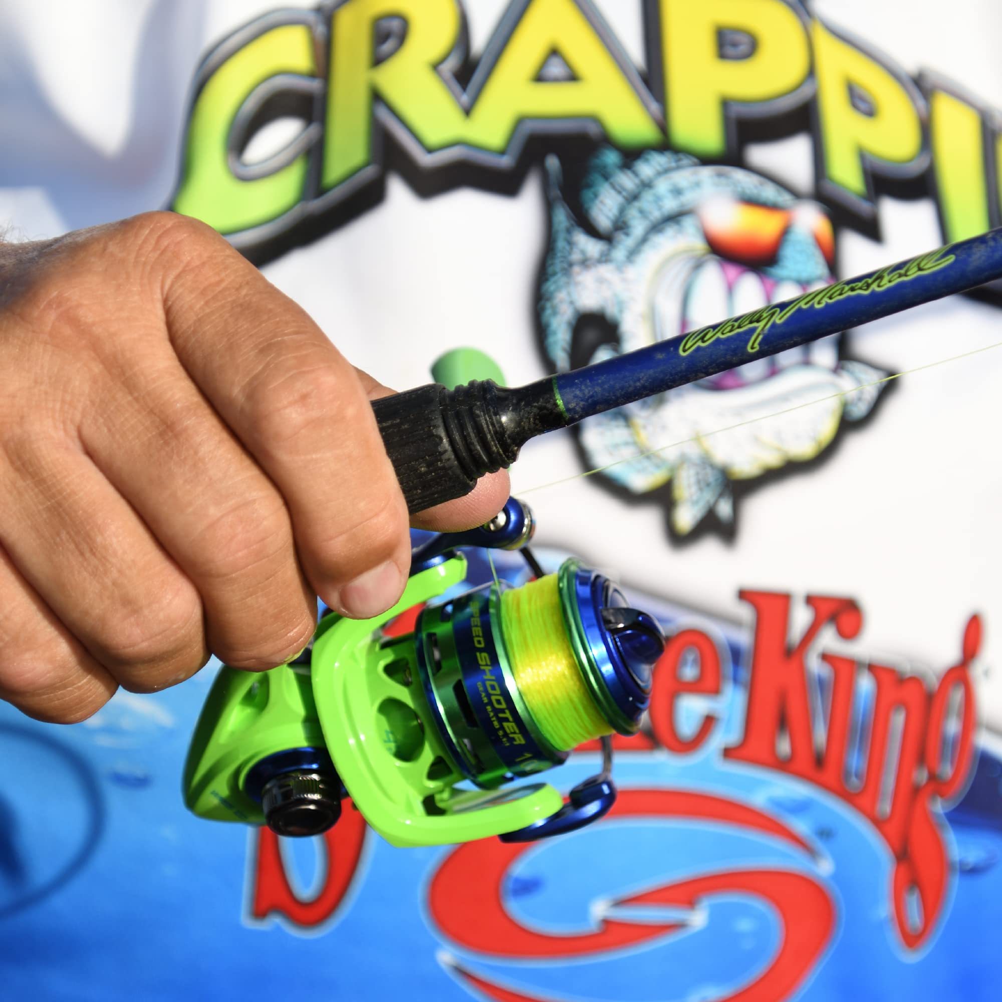 Lew's Speed Shooter 75 bail action demonstrates quick, dependable line flips.