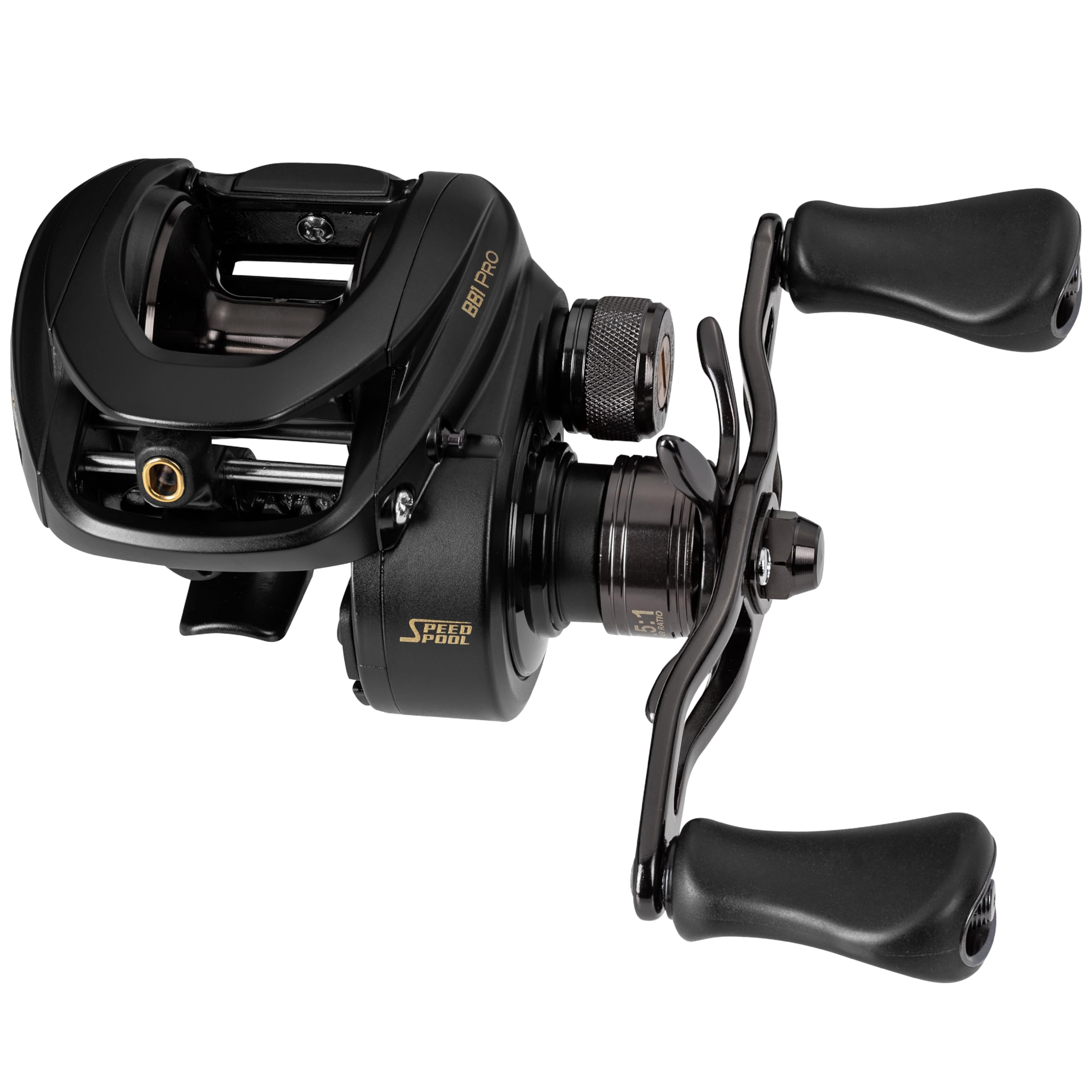 Lew's BB1 Pro left-hand baitcast reel front view