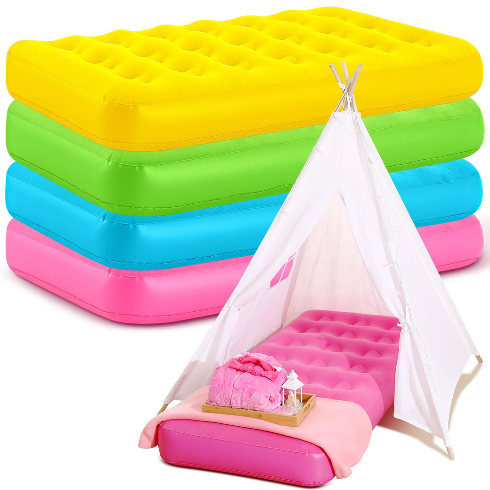 Leyndo 4-pack kids air mattresses packaged for travel and storage