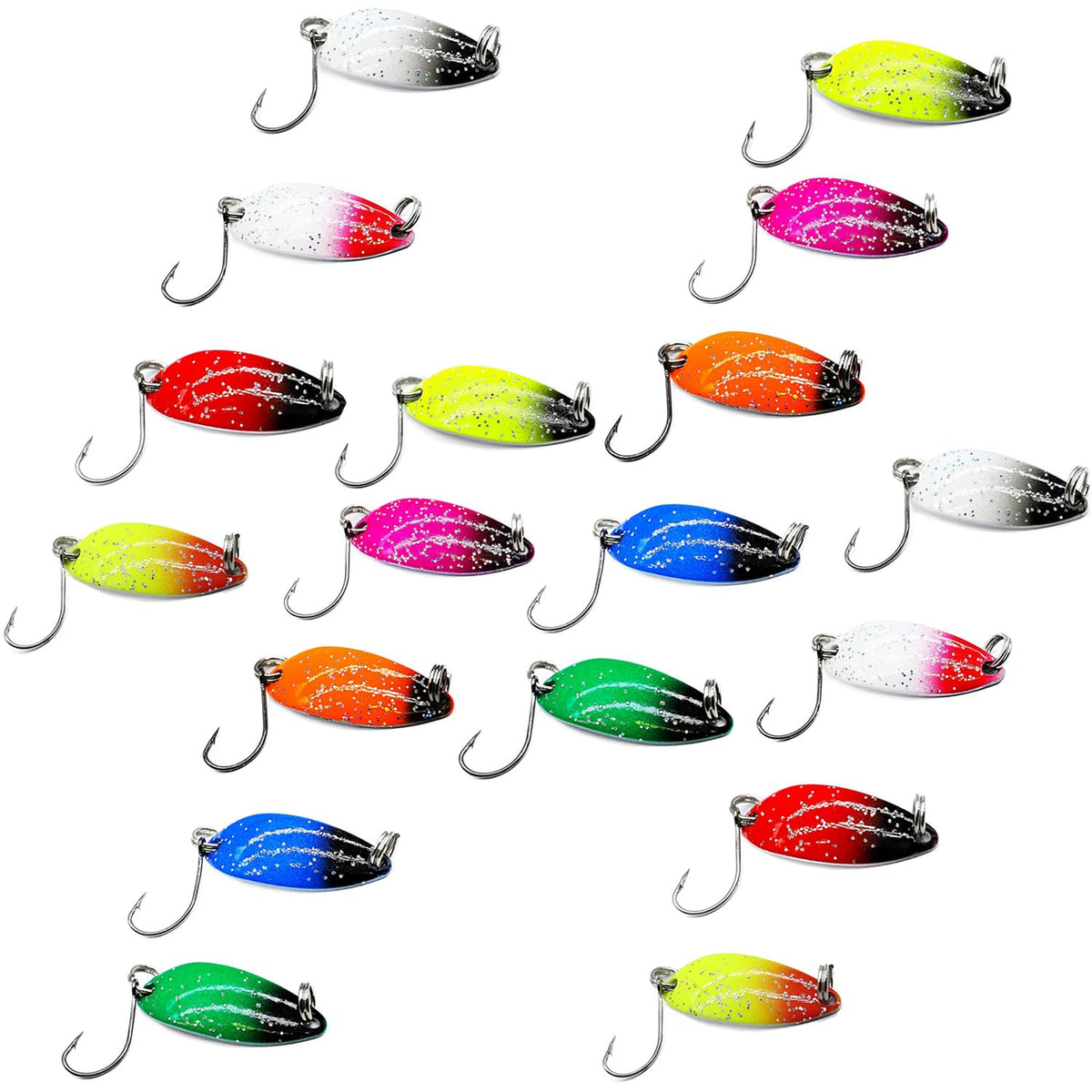 LEZUAN Trout Spoon Set with colorful spoons attracts wary trout.