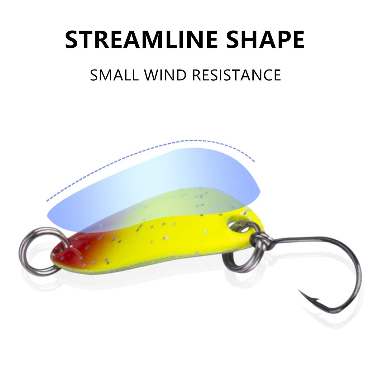 LEZUAN Trout spoons with a streamlined shape enable longer casts.