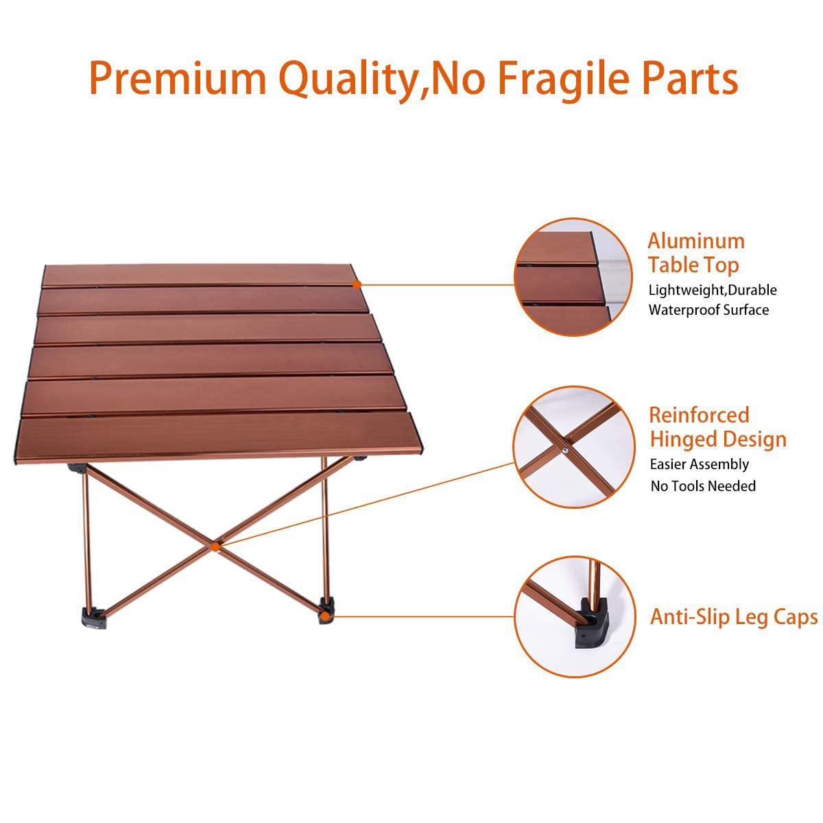LFGUD aluminum legs folded flat for compact storage.