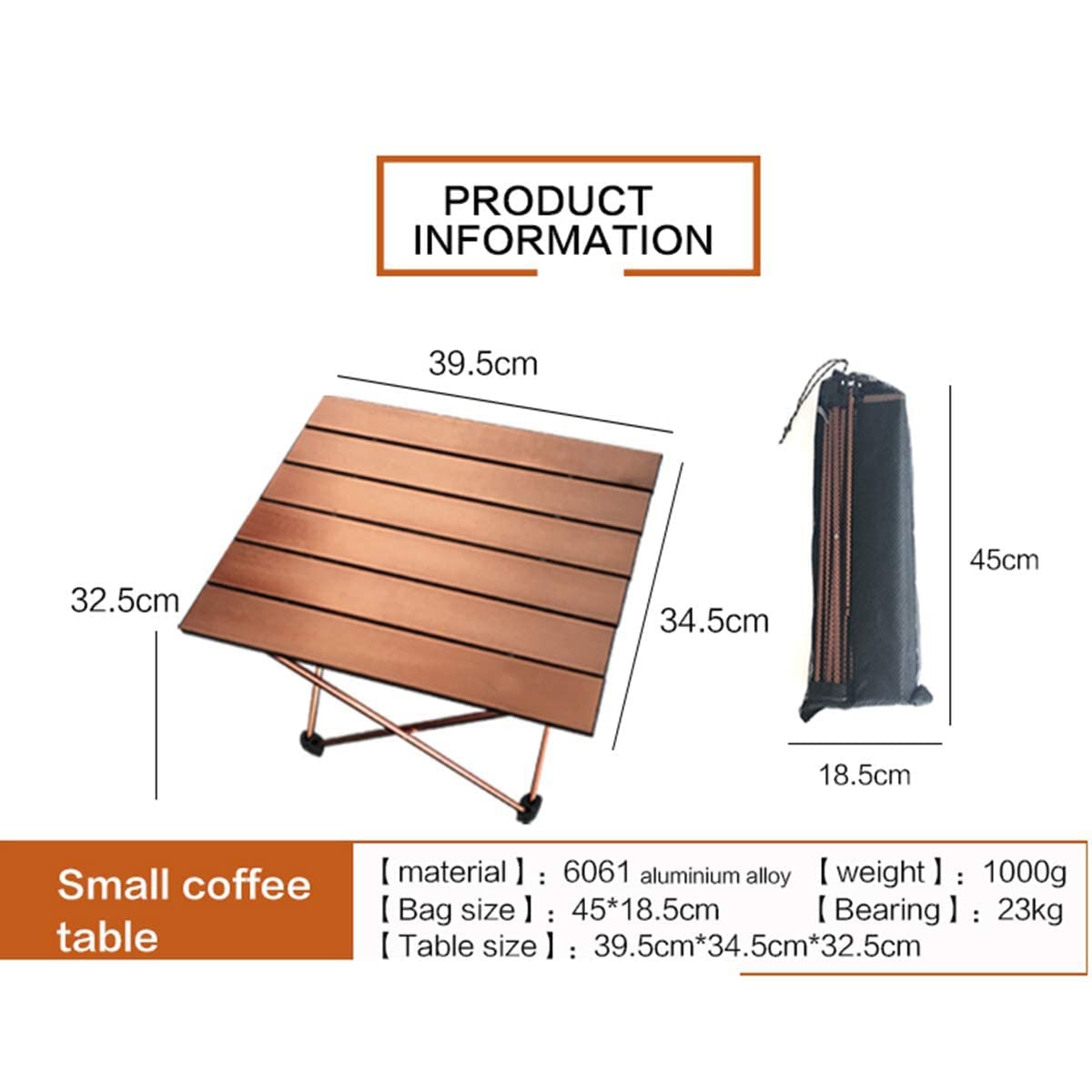 LFGUD lightweight folding table from the side angle, quick setup.