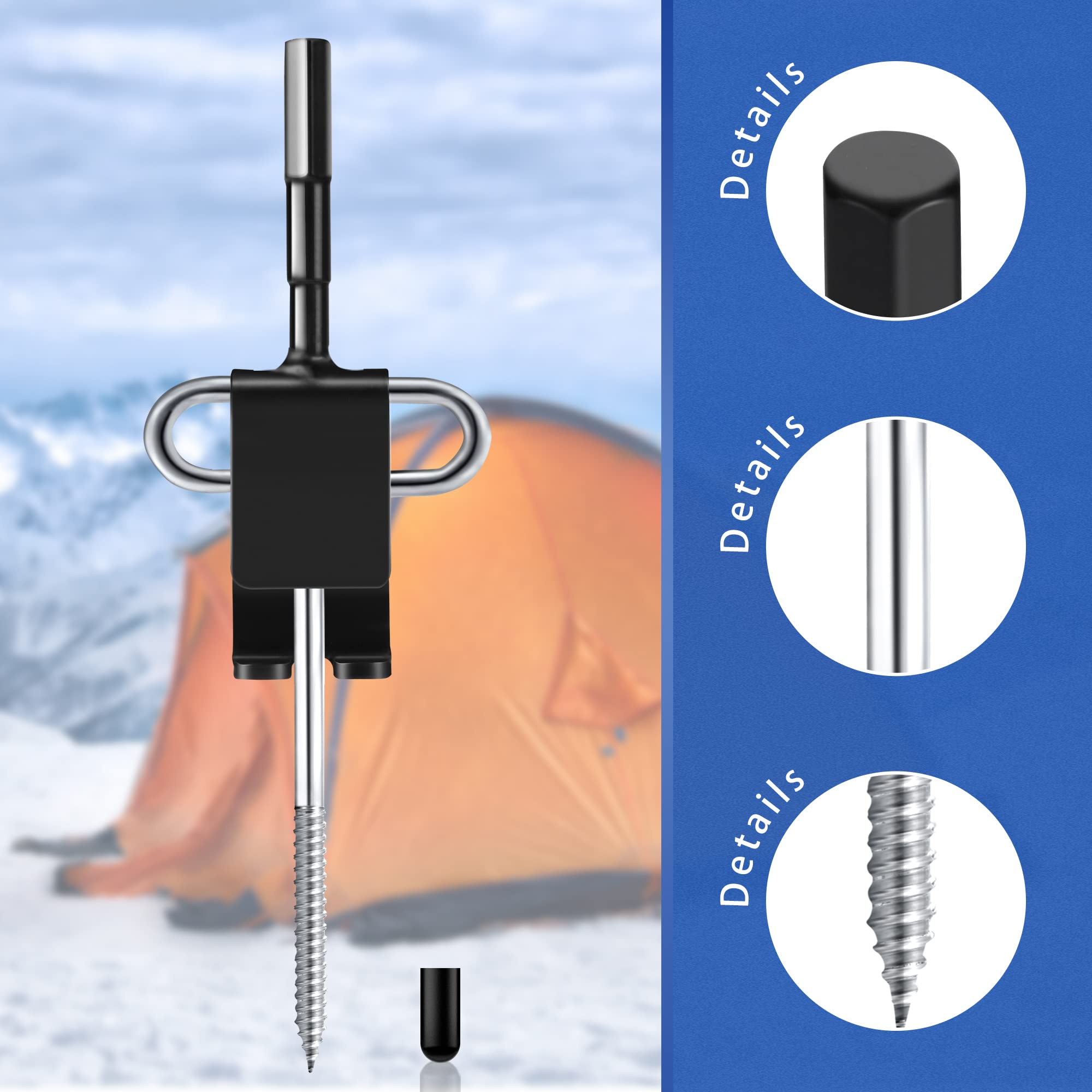 Threaded peg ice fishing shelter stake nail