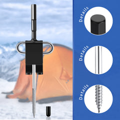 Threaded peg ice fishing shelter stake nail