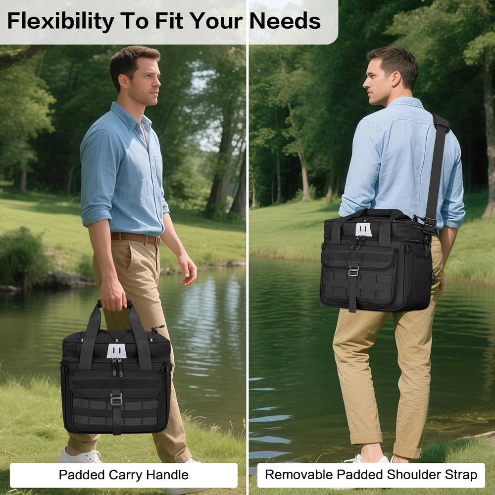 LGAG 30L tackle bag padded strap delivers all day comfort on long outings.