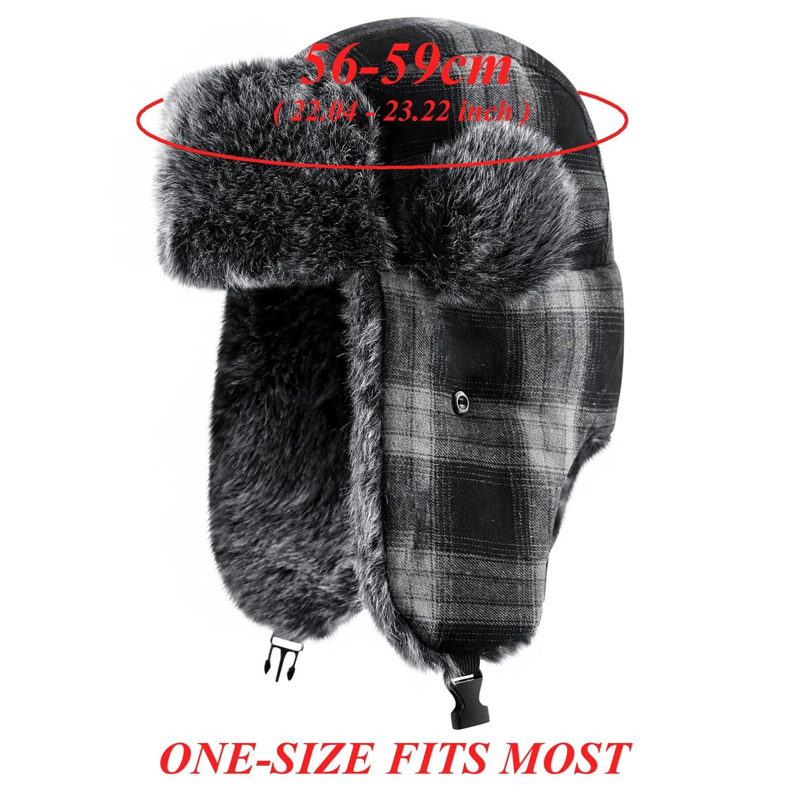 LGHLMCL Trooper Trapper Hat red faux fur ear flaps add cozy comfort.