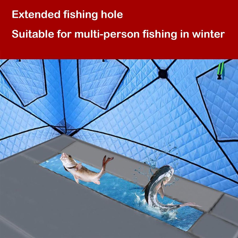 LGHQGHXF Ice Fishing Mat securing straps keep it fixed during windy fishing sessions.