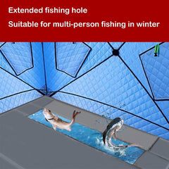 LGHQGHXF Ice Fishing Mat securing straps keep it fixed during windy fishing sessions.