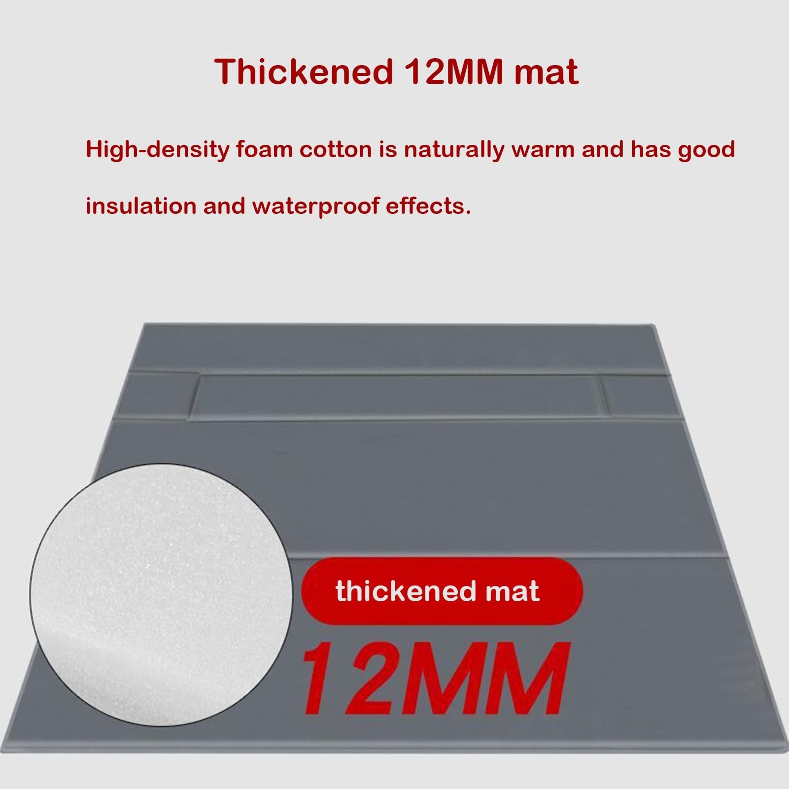 LGHQGHXF Waterproof coating on ice fishing mat for moisture protection.
