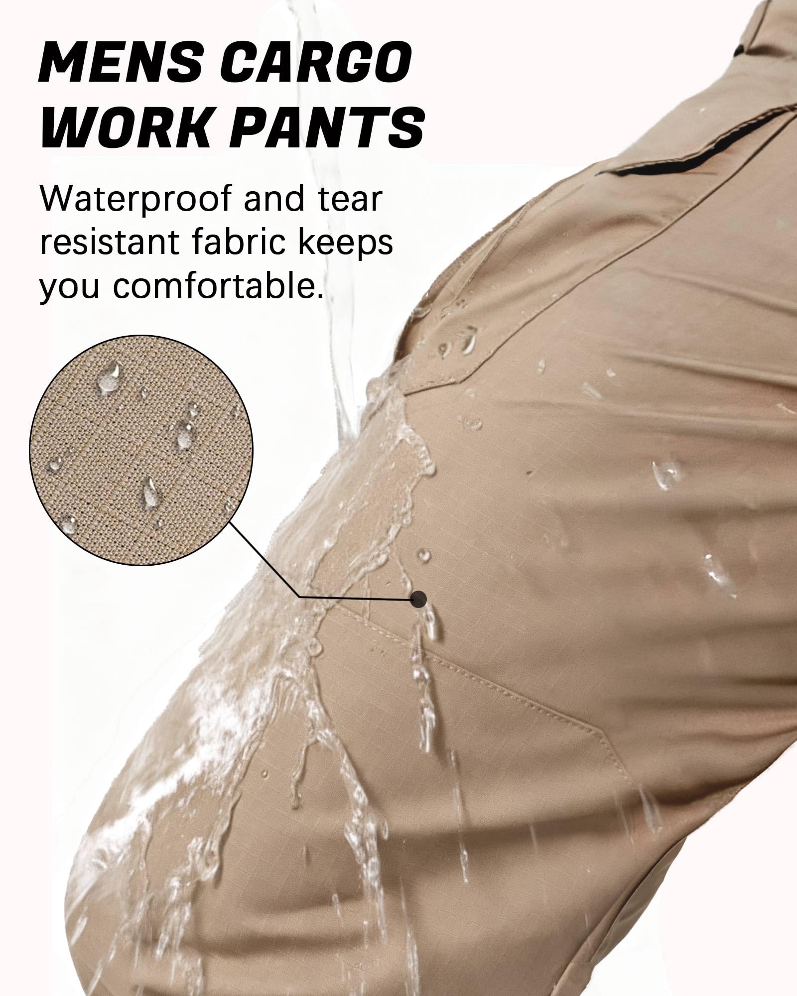 LGNTBE men's cargo pants 7-pocket utility for tools, phone, and trail maps.