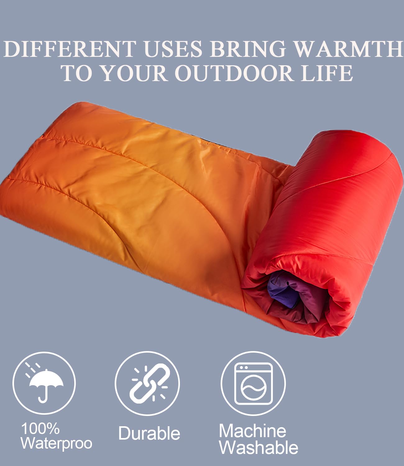 LH Outdoor Puffy camping blanket 79x54 inches supports two people comfortably