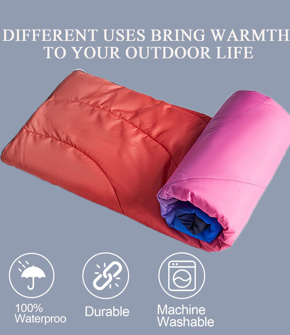 LH Outdoor Puffy Camping Blanket used as a picnic mat for outdoor meals.
