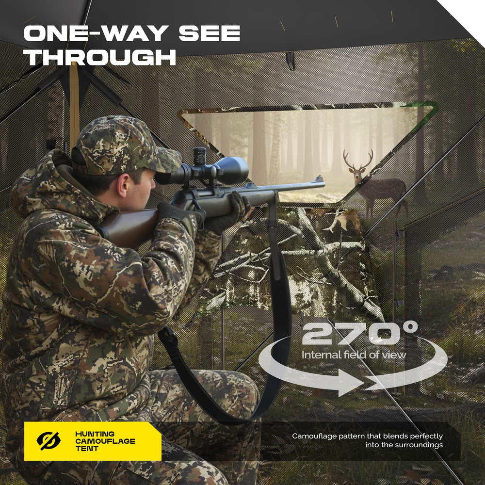 LHUTOR hunting blind camouflage pattern blends with terrain for natural concealment