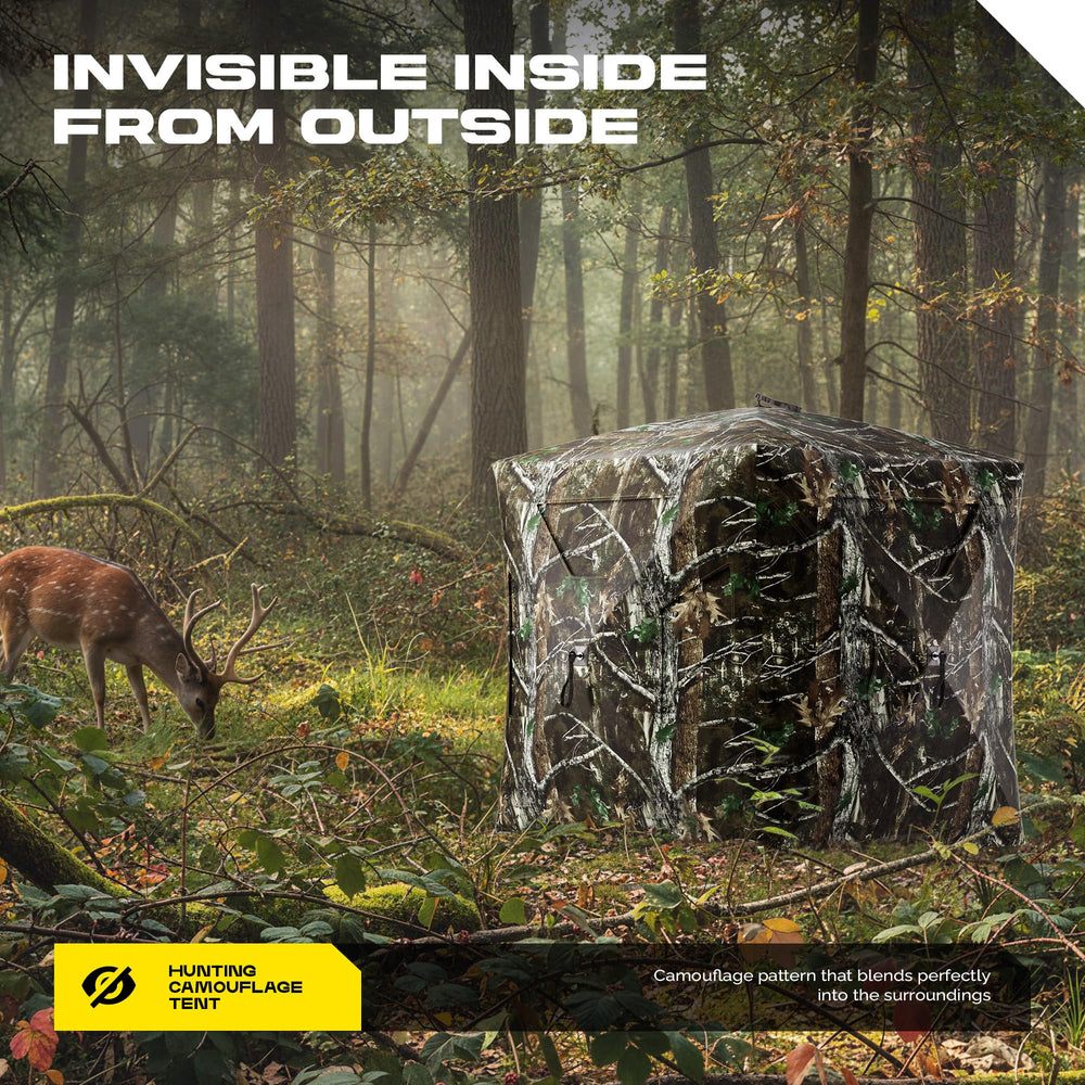 LHUTOR hunting blind hub design door for easy access and standing height