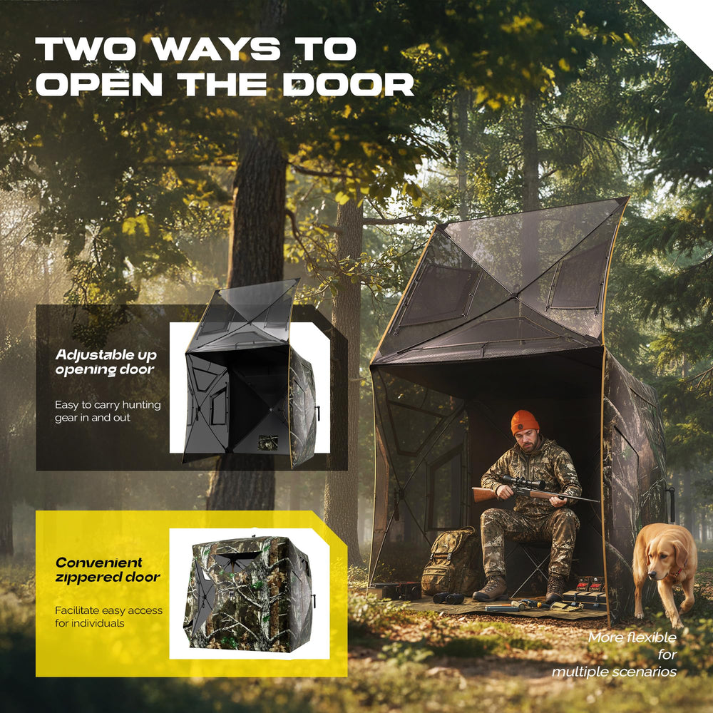 LHUTOR hunting blind quick setup enables fast, tool-free deployment