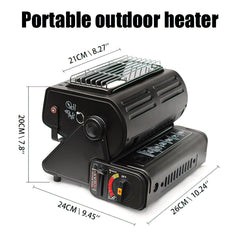 LI-GELISI heater shown in a tent saves space with its compact design.