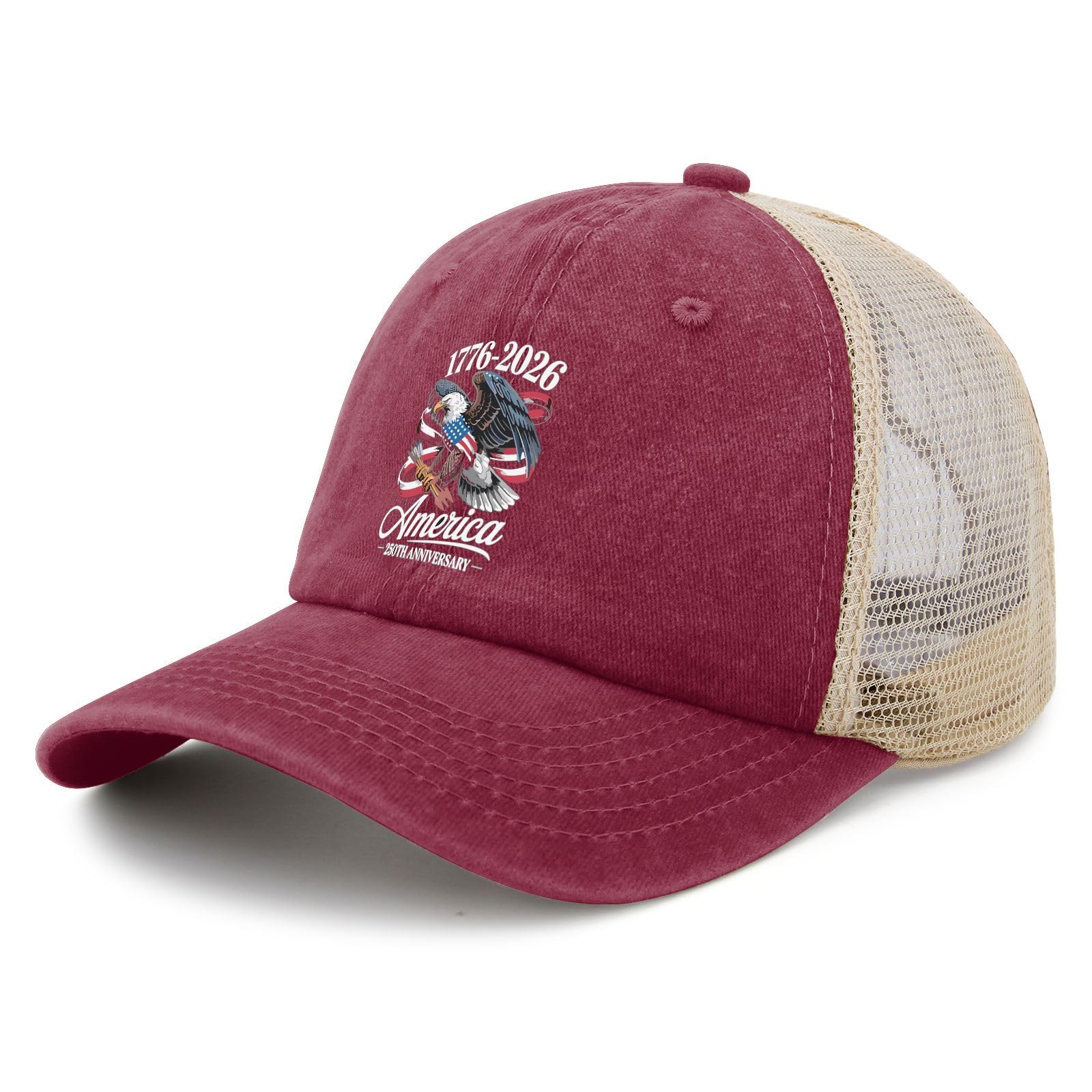 liabiliies America 250th anniversary hat washed denim texture highlights vintage vibe and versatility.