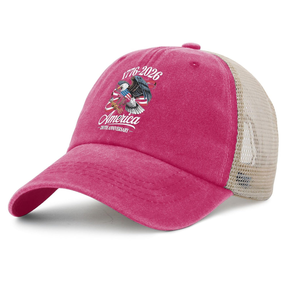 liabiliies America 250th Anniversary hat back view; adjustable strap for easy sizing.