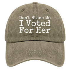 Liabiliies Dont Blame Me I Voted For Her hat front view, perfect for casual summer outdoors.