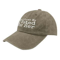 Liabiliies Dont Blame Me I Voted For Her hat side view, breathable mesh for hot days.