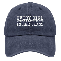 Liabiliies Every Girl Rip In Her Jeans Hat back view with adjustable strap for a universal fit