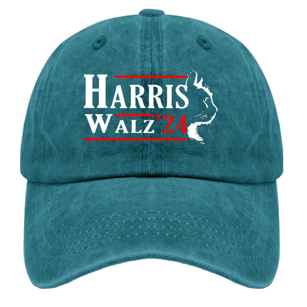 liabiliies funny hat side view in cyan blue, casual outdoor use.