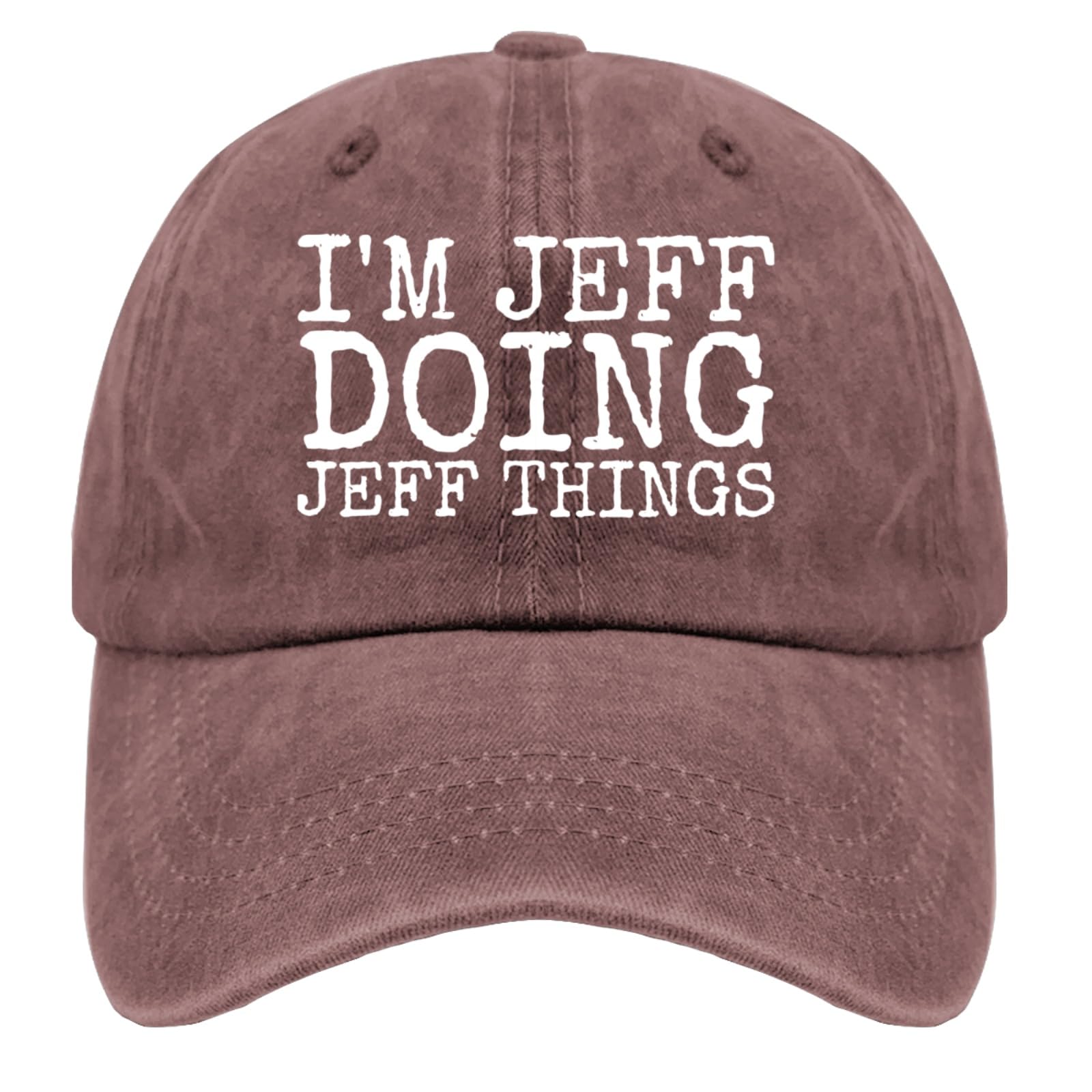Liabiliies I'm Jeff Doing Jeff Things hat side view with adjustable strap for personalized fit