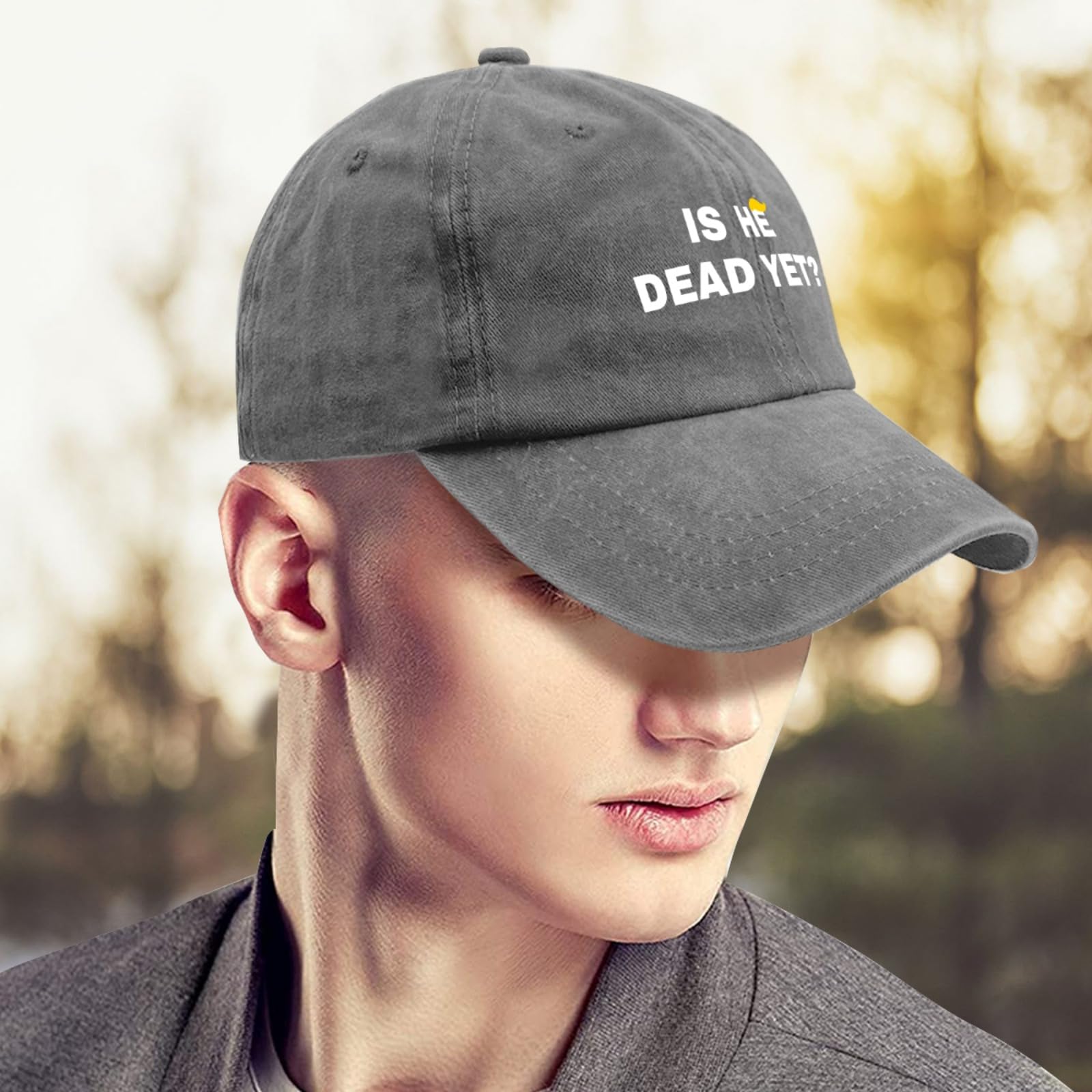 Liabiliies Is He Dead Yet Hat adjustable sizing for a secure fit.